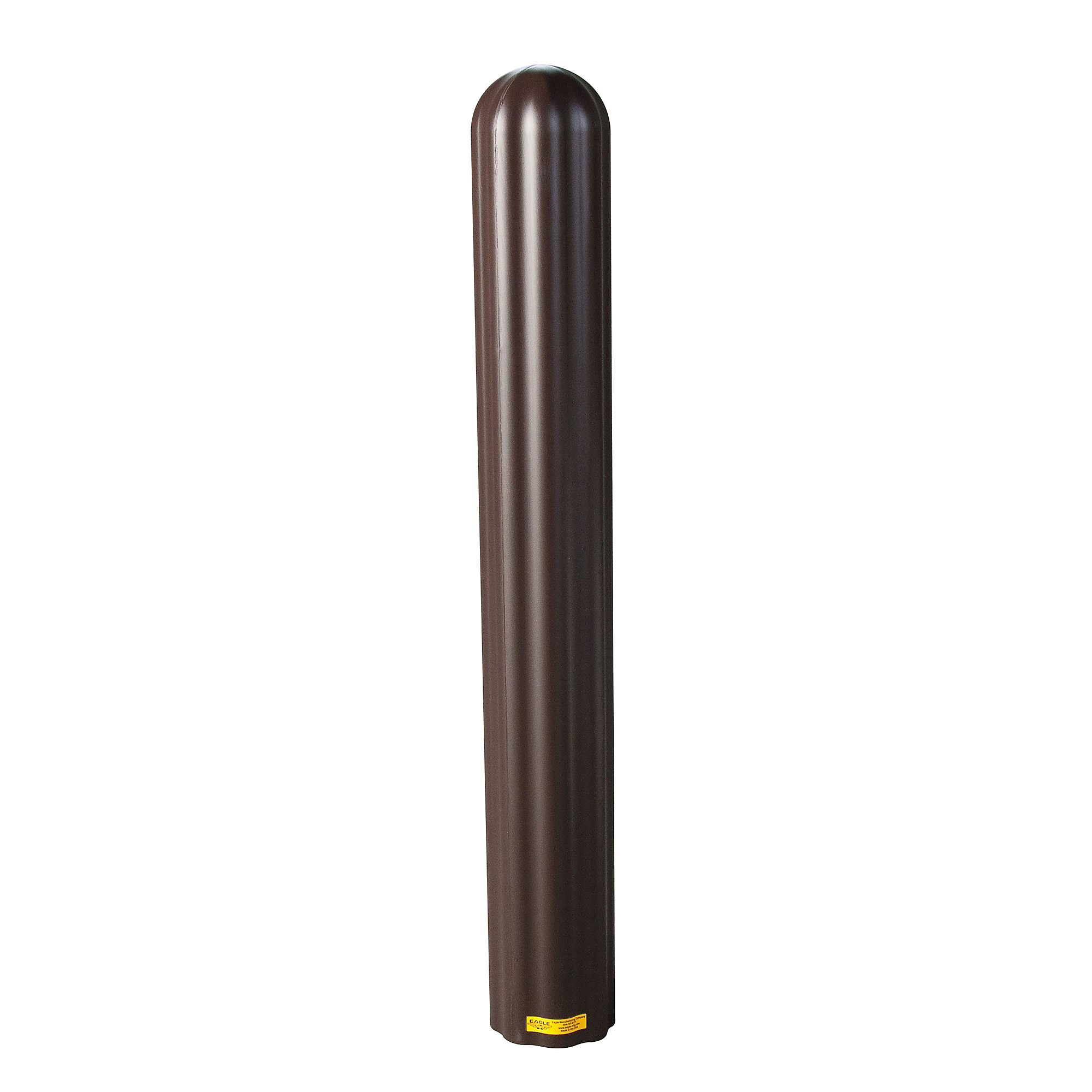 Eagle Fluted Bollard Cover — 4in. x 56in., High-Density Polyethylene, UV Resistant, Brown, Model# 1732BR